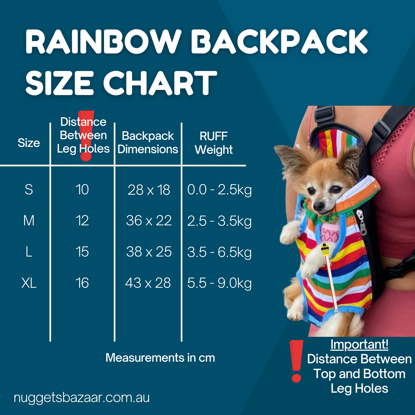 Backpack Carrier | Small Dogs & Cats | Rainbow