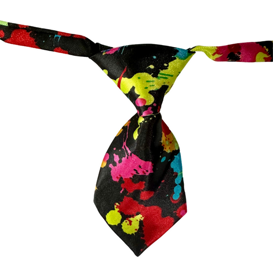 Silky Adjustable Business Tie | Dogs and Cats | Paint Splatter