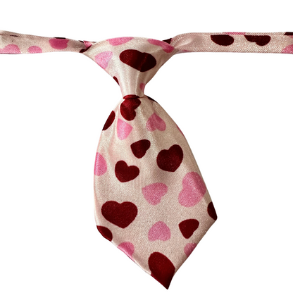 SILKY ADJUSTABLE BUSINESS TIE  | Dogs and Cats | RED WHITE STRIPES