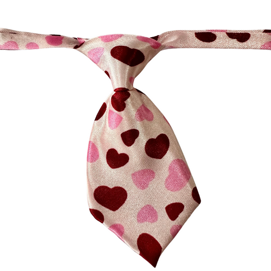 Silky Adjustable Business Tie | Dogs and Cats | Pink Hearts
