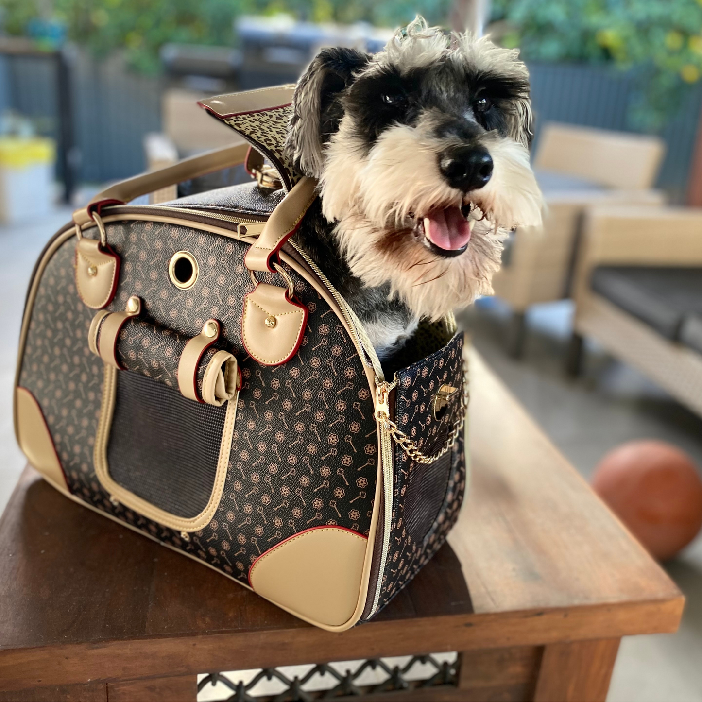 Faux Leather Handbag Carrier | Dogs & Cats | Brown