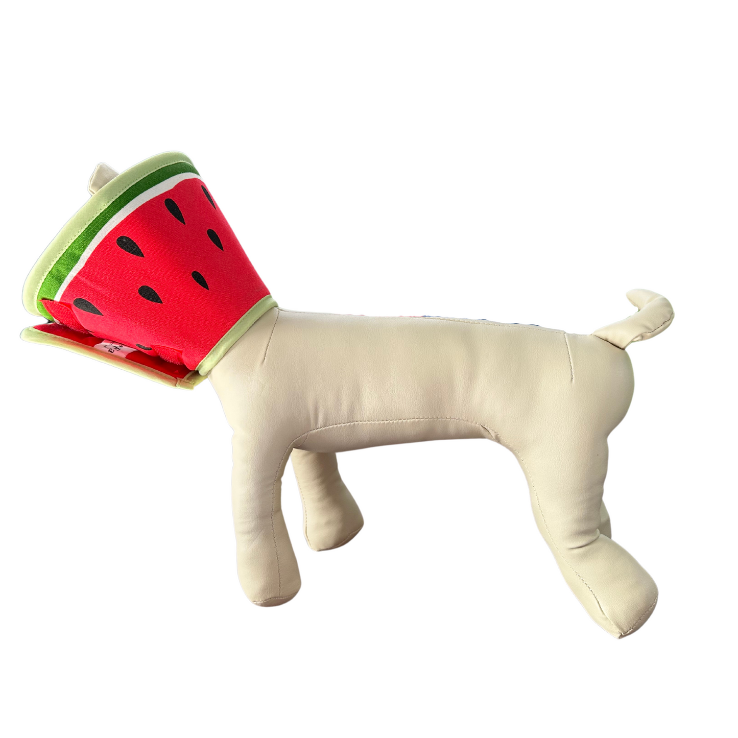 Plush Elizabethan Recovery Cone Collar | Cats and Toy Dogs | Watermelon