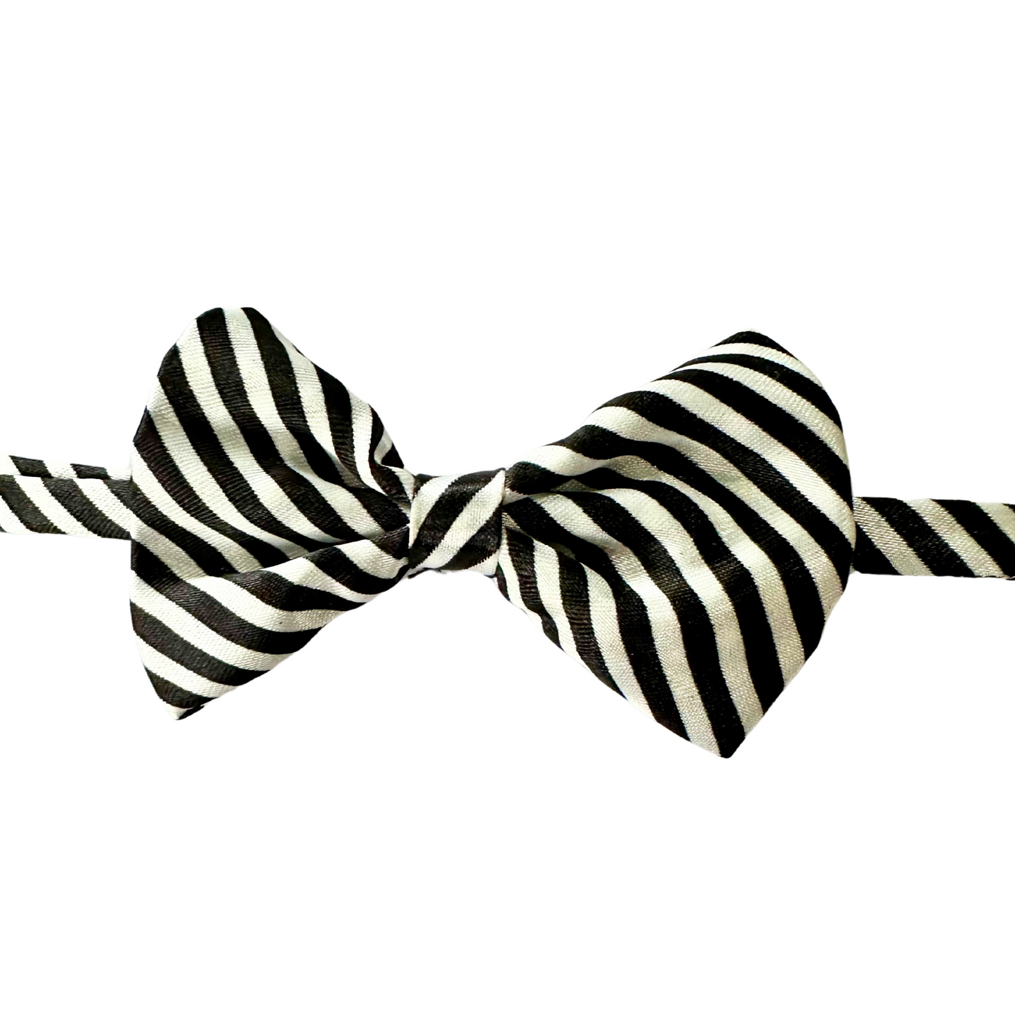 Silky Adjustable Bow Tie  | Dogs and Cats | Black and White Stripe