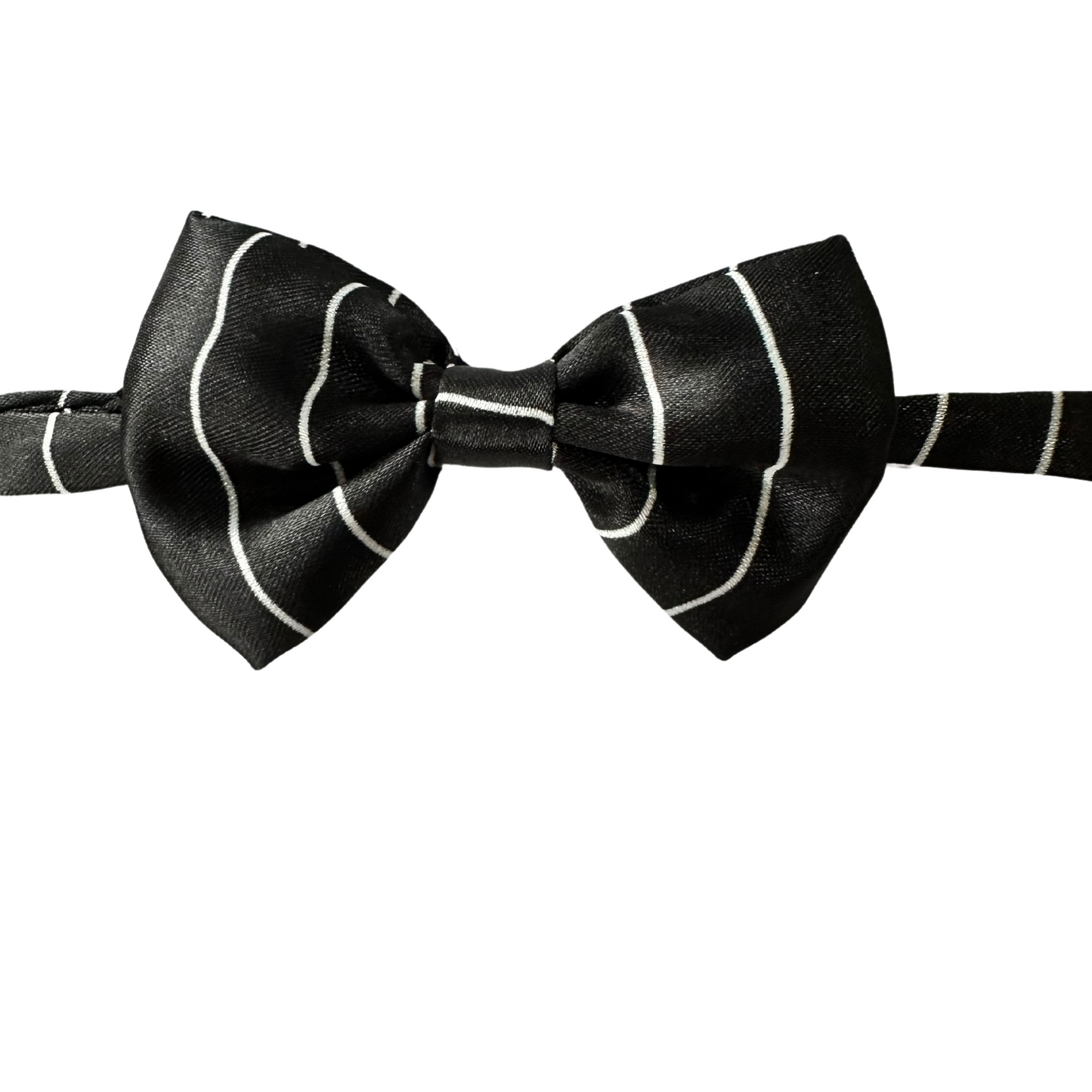 Silky Adjustable Bow Tie  | Dogs and Cats | Black and White Stripe