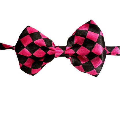 Silky Adjustable Bow Tie  | Dogs and Cats | Black and White Stripe