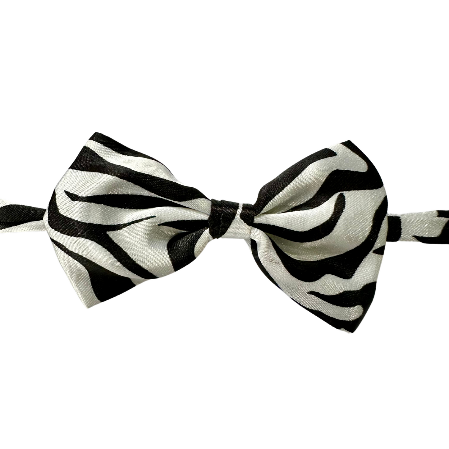 Silky Adjustable Bow Tie  | Dogs and Cats | Black Small White Stripe