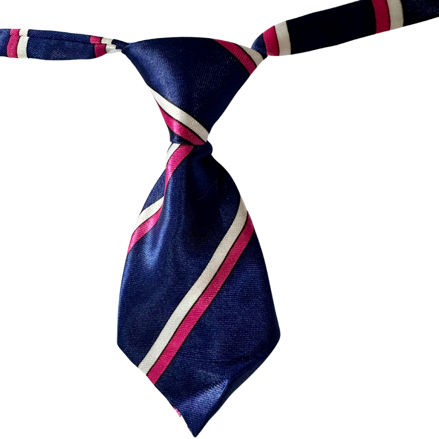 Silky Adjustable Business Tie  | Dogs and Cats | Christmas Navy Blue Christmas Tree