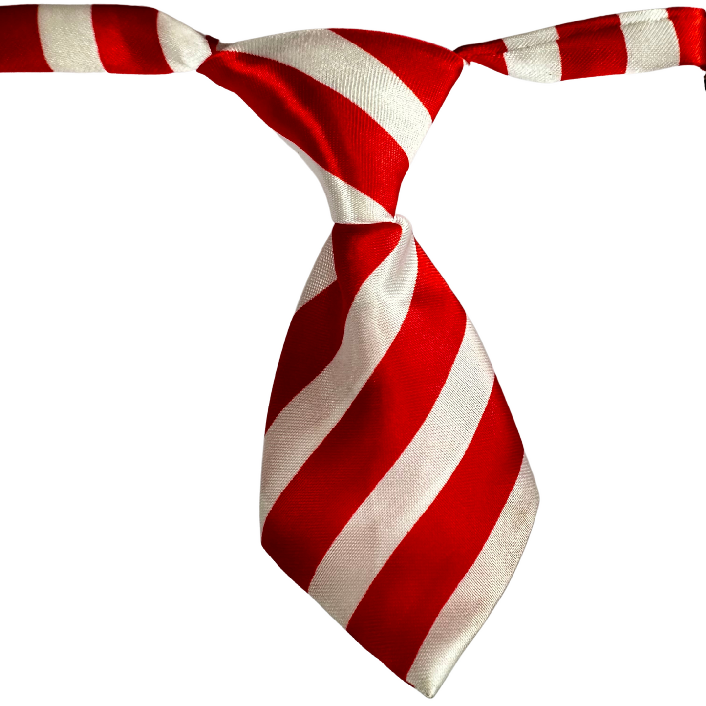 SILKY ADJUSTABLE BUSINESS TIE  | Dogs and Cats | RED WHITE STRIPES