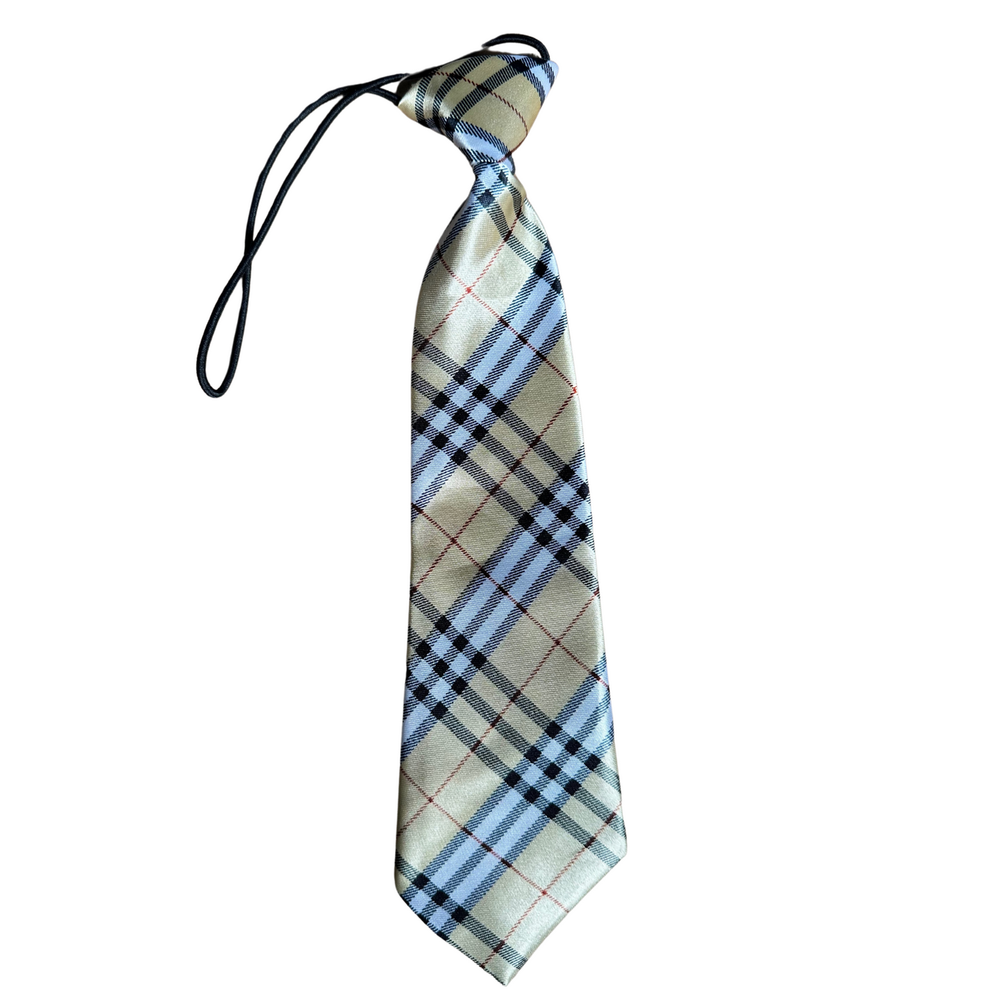 Silky Adjustable Business Tie | Dogs and Cats | Purple Blue Beige Stripe