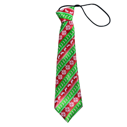 Silky Elastic Business Tie  | Large Dogs | Christmas red Snowflake