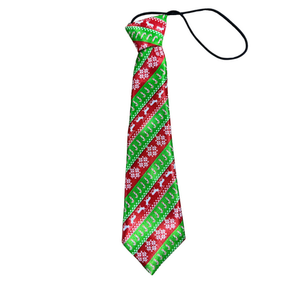 Silky Elastic Business Tie  | Large Dogs | Green and Black Stripes